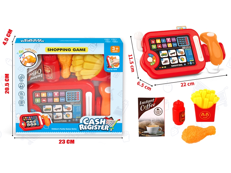 CASH REGISTER SET W/LIGHT & MUSIC,RED/BLUE - HP1198617