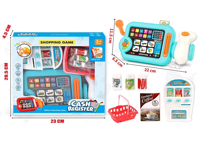 CASH REGISTER SET W/LIGHT & MUSIC,RED/BLUE - HP1198619