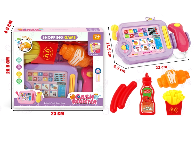 CASH REGISTER SET W/LIGHT & MUSIC,PINK/PURPLE - HP1198622