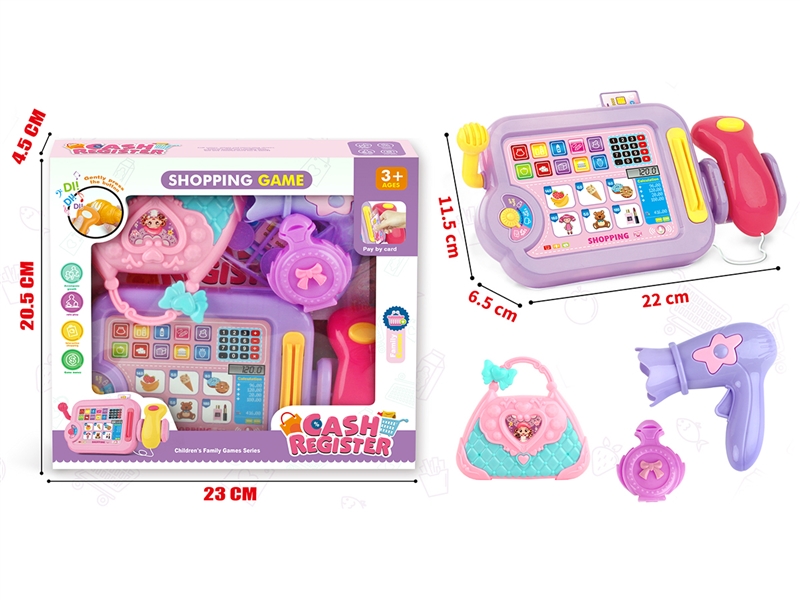 CASH REGISTER SET W/LIGHT & MUSIC,PINK/PURPLE - HP1198623