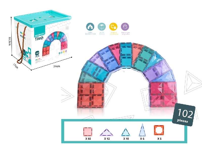 MAGNETIC BUILDING BLOCKS 102PCS - HP1198656