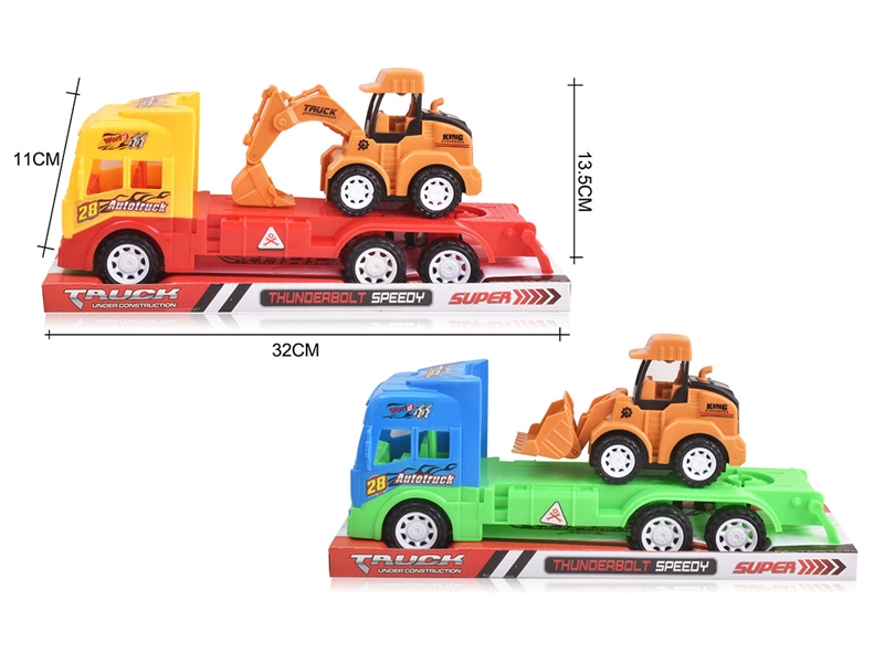 FRICTION TOW TRUCK W/FREE WAY CONSTRUCTION CAR,2ASST - HP1198708