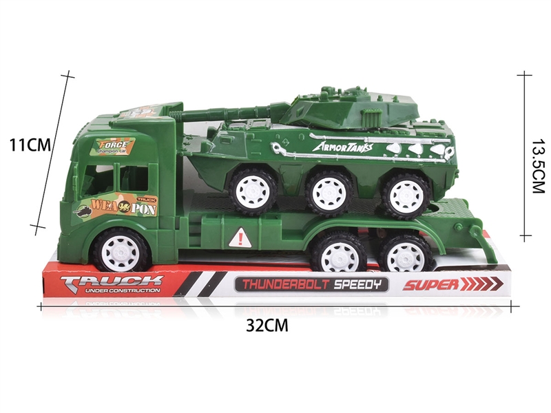 FRICTION TOW TRUCK W/FREE WAY MILITARY CAR - HP1198713