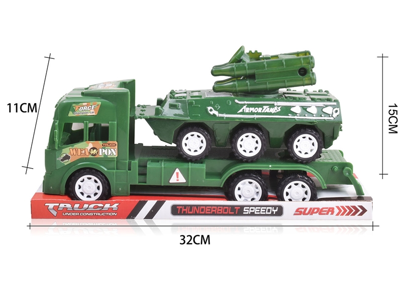 FRICTION TOW TRUCK W/FREE WAY MILITARY CAR - HP1198714