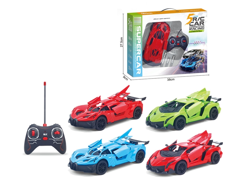 1:18 5-CHANNE R/C CAR W/LIGHT & ONE KEY SWITCH DOOR（NOT INCLUDED BATTERY）4COLORS - HP1200352