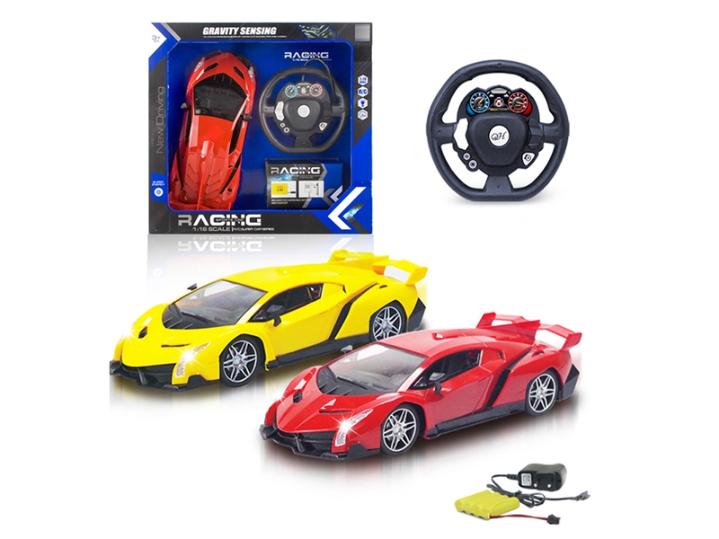 1:16 4-CHANNE R/C CAR W/LIGHT，RED/YELLOW（INCLUDED BATTERY） - HP1200425
