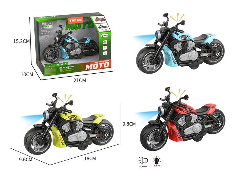 FRICTION MOTORCYCLE W/LIGHT & SOUND,3ASST - HP1201206