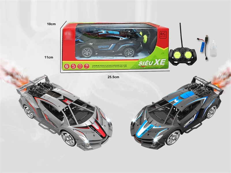4-CHANNE R/C CAR W/LIGHT & MIST SPRAY,2COLOURS - HP1201812