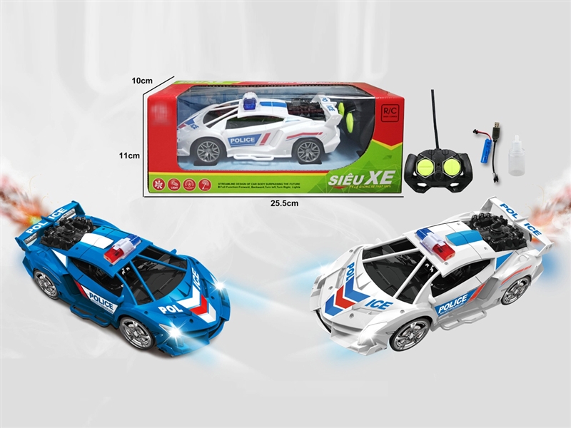 4-CHANNE R/C POLICE CAR W/LIGHT & MIST SPRAY,2COLOURS - HP1201813