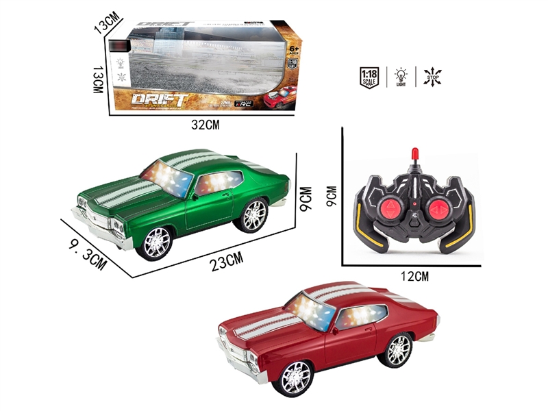 1:18 4-CHANE R/C CAR,RED/GREEN - HP1202012