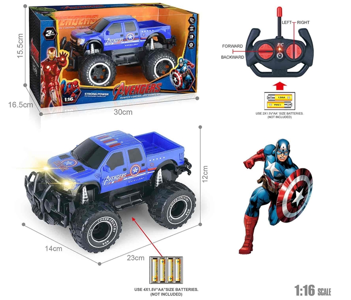 27MHz 1:16 4-CHANNELS R/C CAR W/LIGHT,NOT INCLUDED BATTERY - HP1202202