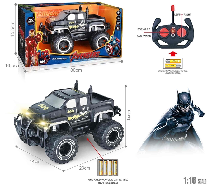 27MHz 1:16 4-CHANNELS R/C CAR W/LIGHT,NOT INCLUDED BATTERY - HP1202205