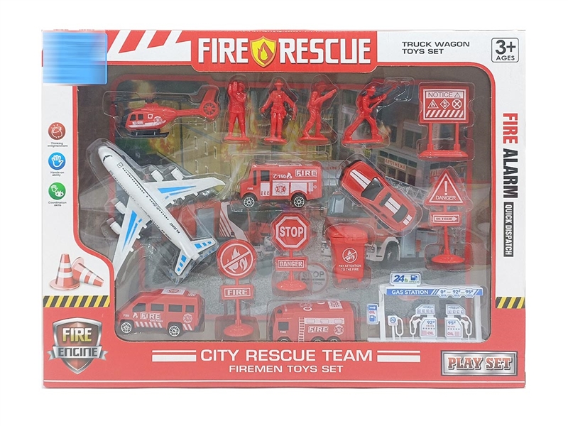 POLICE SET W/1PCS PULL BACK AIRCRAFT+4PCS FREE WAY CAR - HP1202562