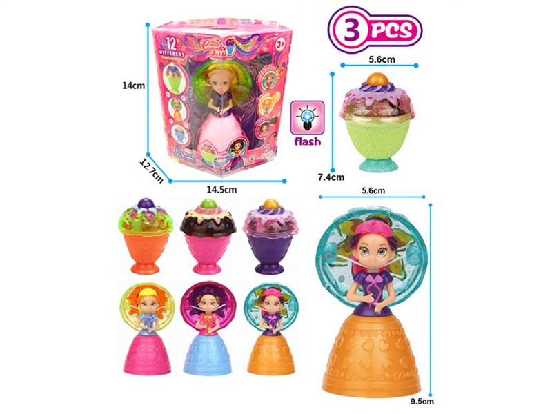 CAKE DOLL WITH LIGHT,3PCS - HP1203836
