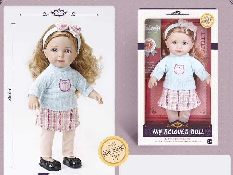 36CM COTTON BODY DOLL W/3D EYES - HP1204255