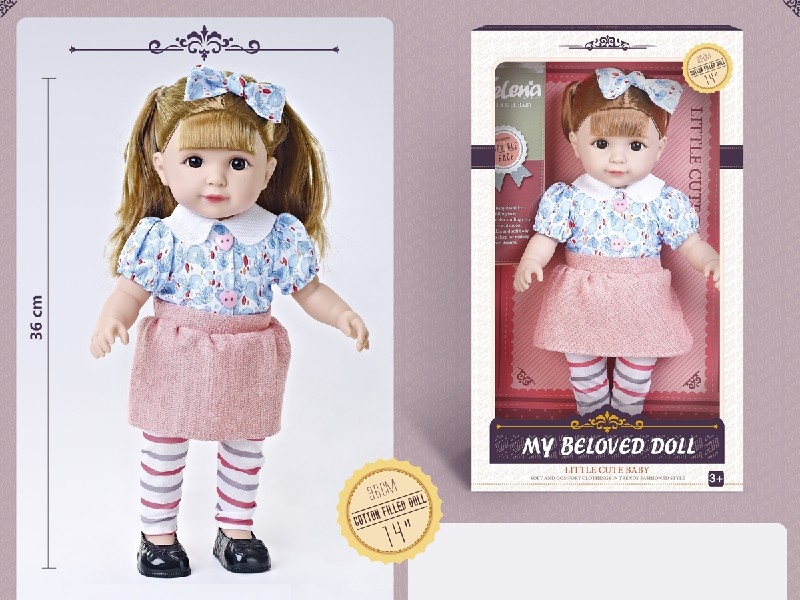 36CM COTTON BODY DOLL W/3D EYES - HP1204257