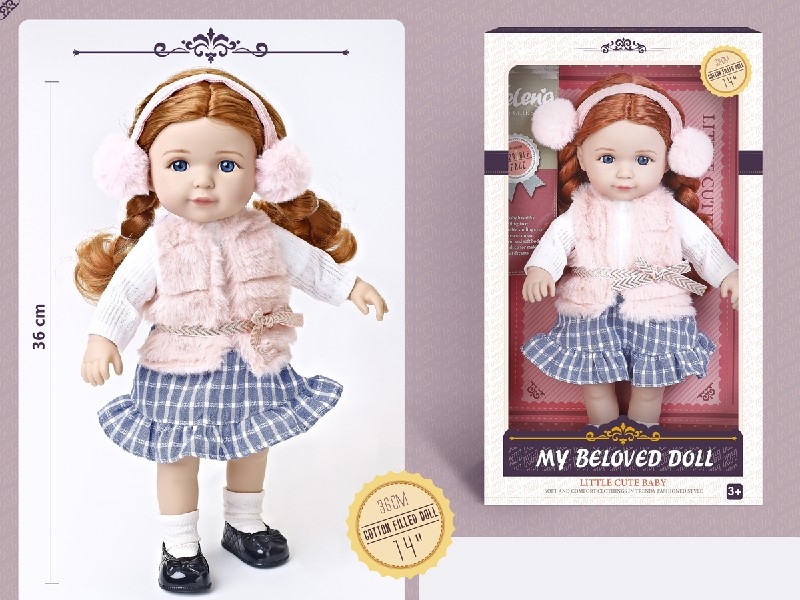 36CM COTTON BODY DOLL W/3D EYES - HP1204260