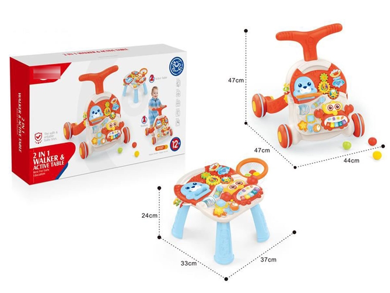 (GCC)二合一学步车+学习桌(女孩款）儿童益智启蒙早教玩具母婴玩具宝宝学步车安抚玩具创意玩具多功能学习桌 - HP1204605