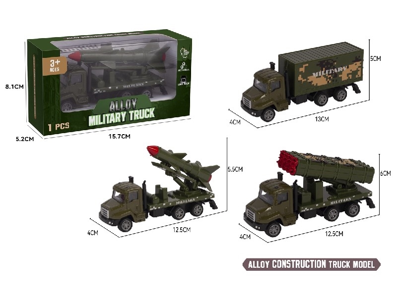 PULL BACK DIE-CAST MILITARY TRUCK - HP1204872