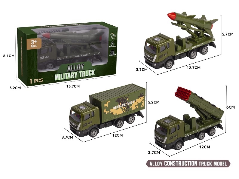PULL BACK DIE-CAST MILITARY TRUCK - HP1204873