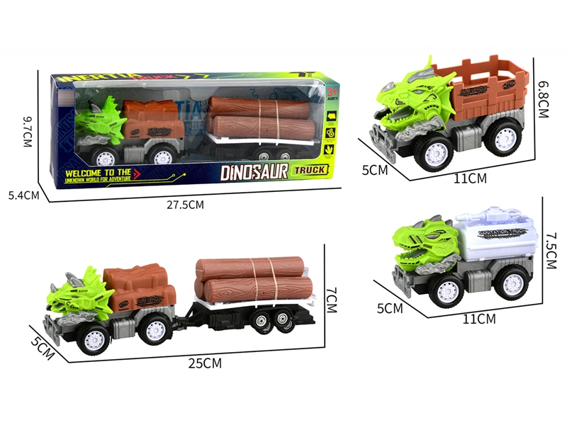 FRICTION DINOSAUR FARMER TRUCK，3ASST - HP1204903