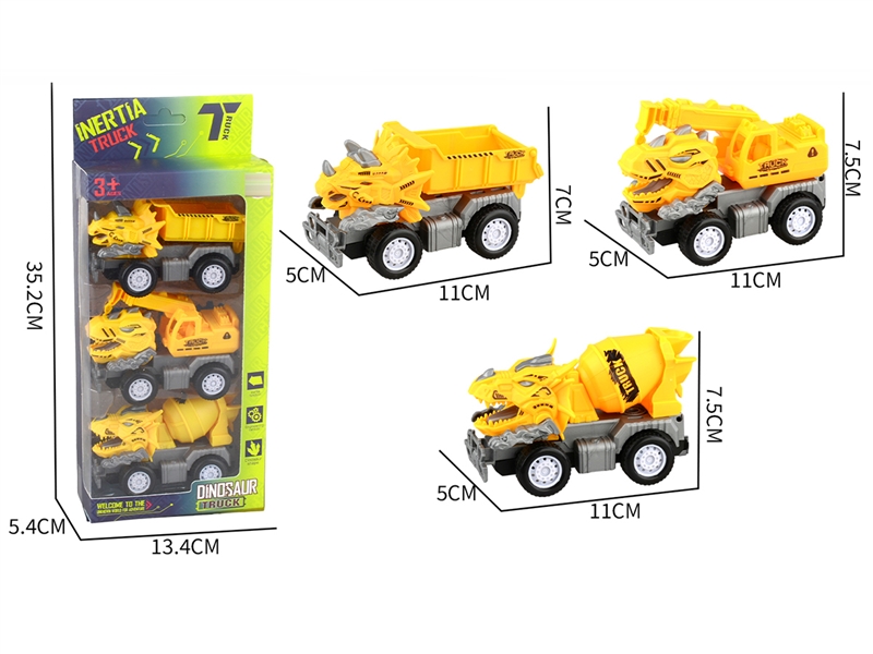 FRICTION DINOSAUR CONSTRUCTION CAR 3PCS - HP1204906