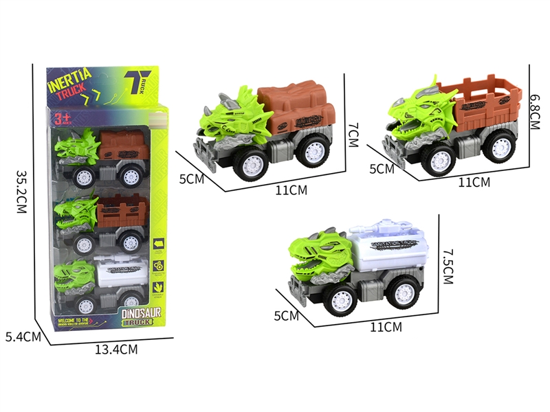 FRICTION DINOSAUR FARMER TRUCK 3PCS - HP1204907