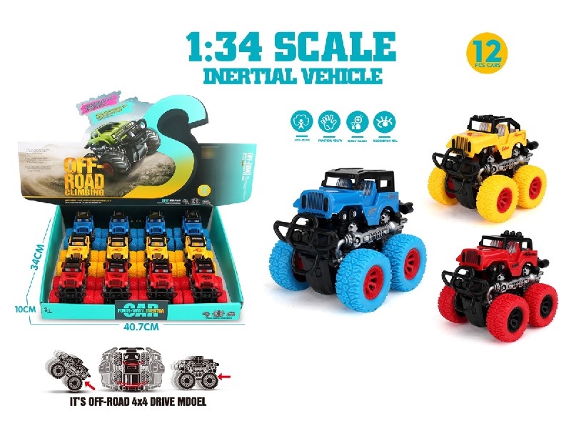 FRICTION 4-WHEEL DRIVE CAR , 12PCS/DISPLAY BOX - HP1205223