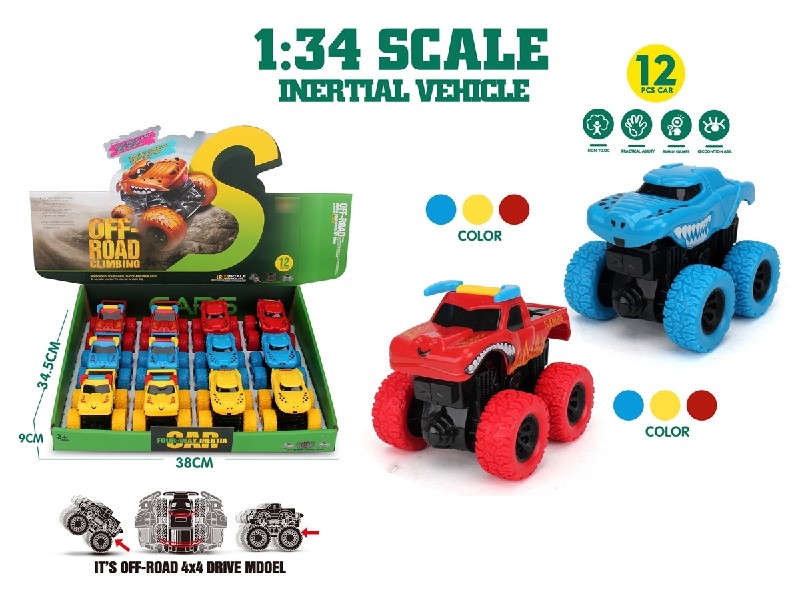 FRICTION 4-WHEEL DRIVE CAR , 12PCS/DISPLAY BOX - HP1205225