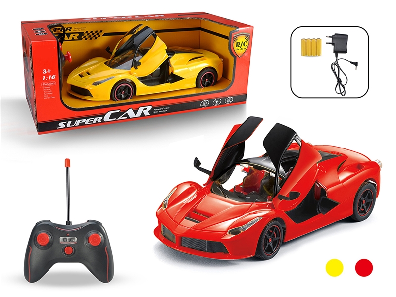 1：16 5-CHANNEL R/C CAR W/CAN OPEN THE DOOR（INCLUDED BATTERY）,RED/YELLOW - HP1205506