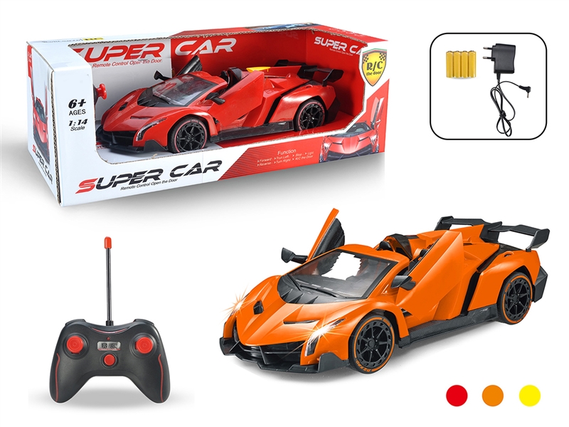 1：14 5-CHANNEL R/C CAR W/CAN OPEN THE DOOR（INCLUDED BATTERY）,RED/YELLOW/ORANGE - HP1205508
