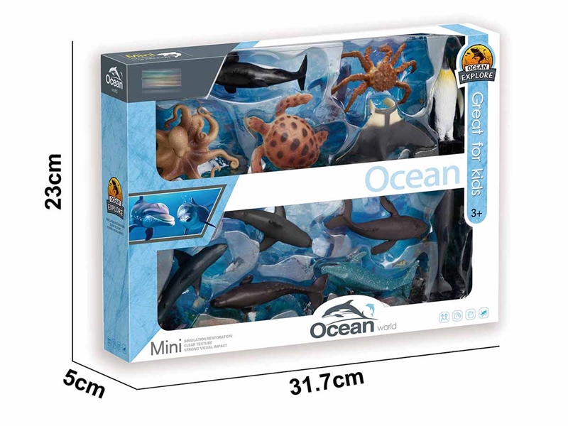 海洋世界 12只仿真海鲜生物（开窗盒） - HP1206414