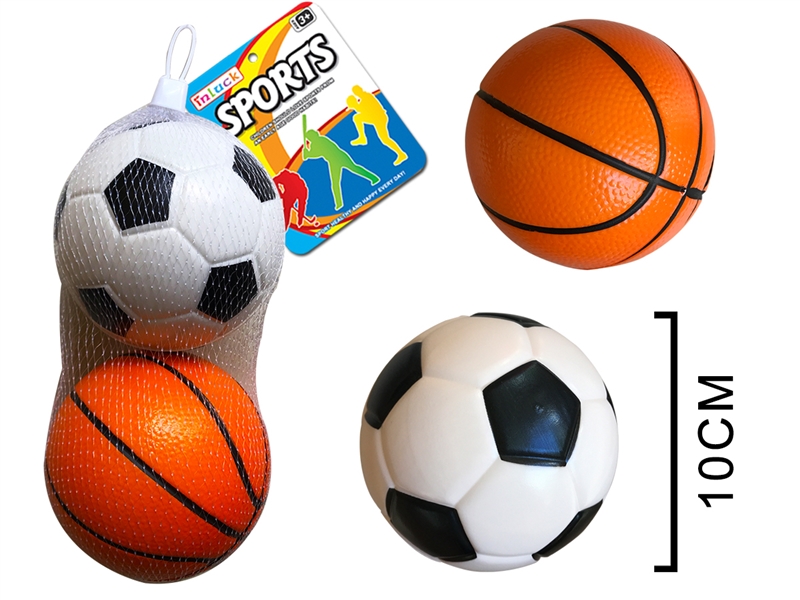 2粒PU球(10CM足球、10CM篮球) - HP1206748