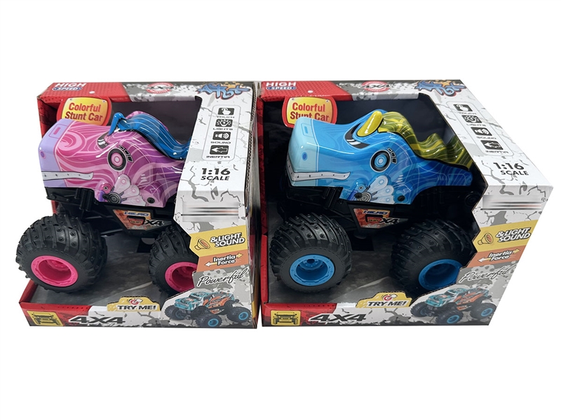 FRICTION STUNT CAR W/MUSIC & LIGHT（INCLUDED BATTERY）2COLOUR - HP1208548