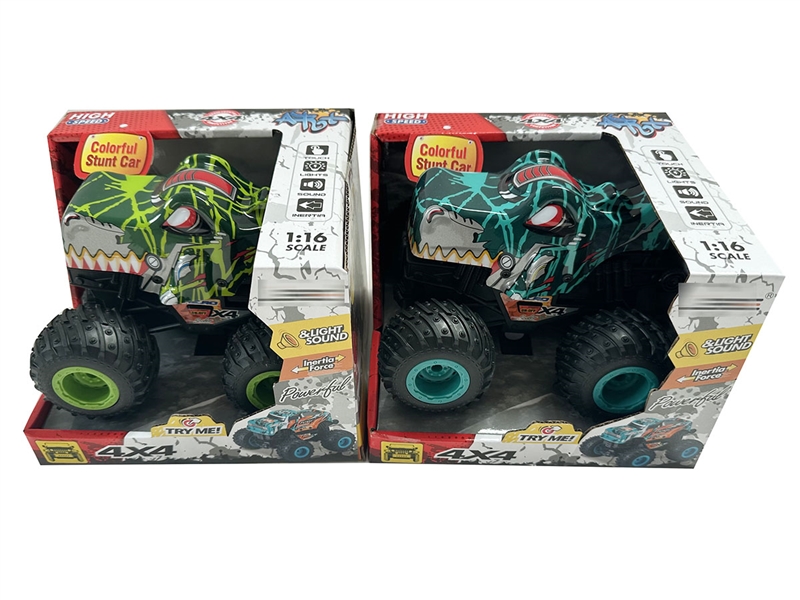 FRICTION STUNT CAR W/MUSIC & LIGHT（INCLUDED BATTERY）2COLOUR - HP1208549