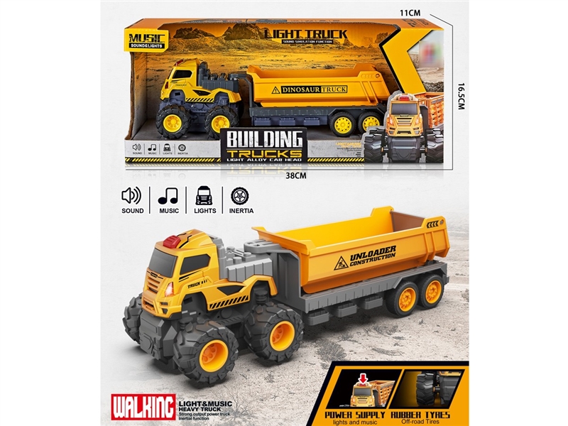 FRICTION DIE-CAST TRUCK W/LIGHT & MUSIC - HP1210396