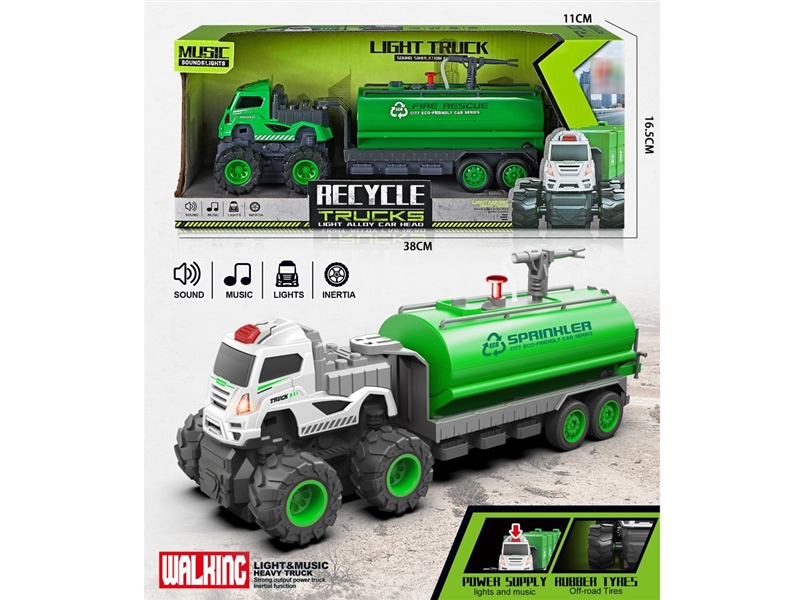 FRICTION DIE-CAST TRUCK W/LIGHT & MUSIC - HP1210400