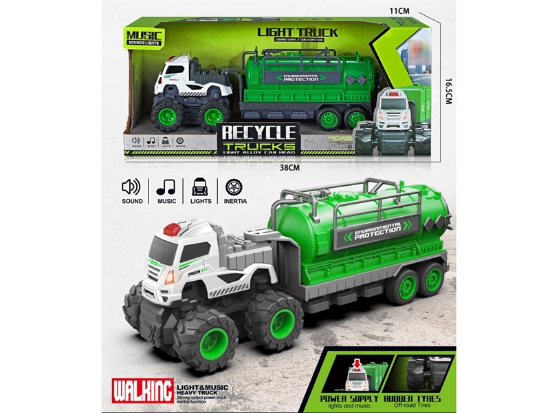 FRICTION DIE-CAST TRUCK W/LIGHT & MUSIC - HP1210401