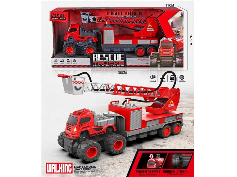 FRICTION DIE-CAST TRUCK W/LIGHT & MUSIC - HP1210402