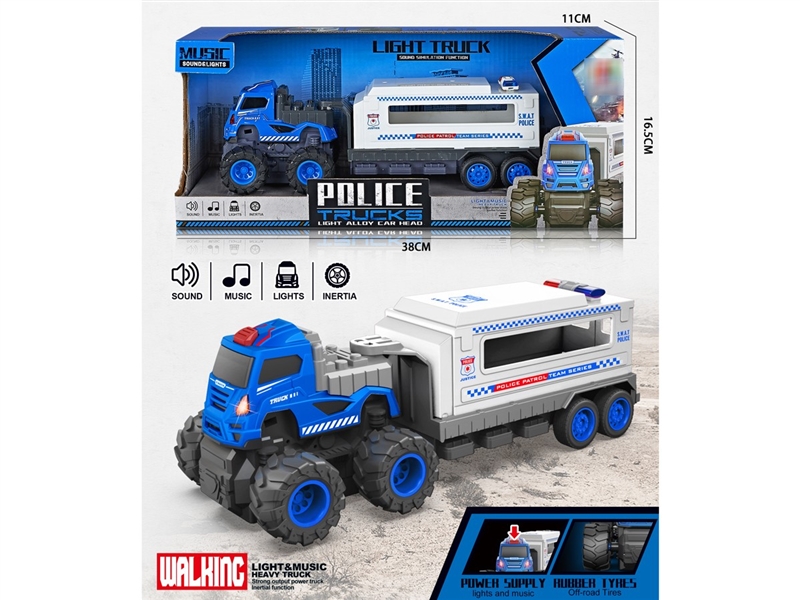 FRICTION DIE-CAST TRUCK W/LIGHT & MUSIC - HP1210403