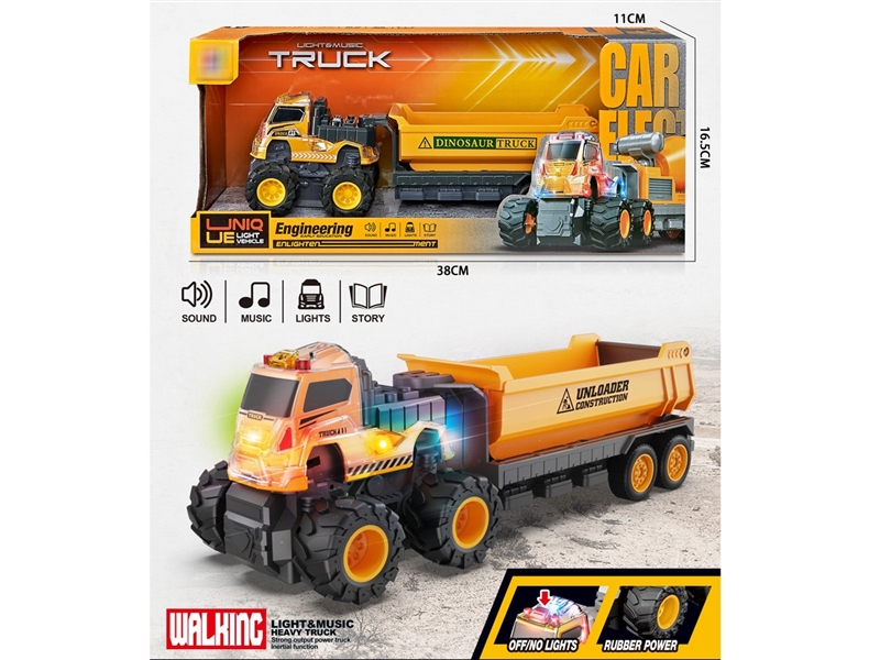 FRICTION DIE-CAST TRUCK W/LIGHT & MUSIC - HP1210404