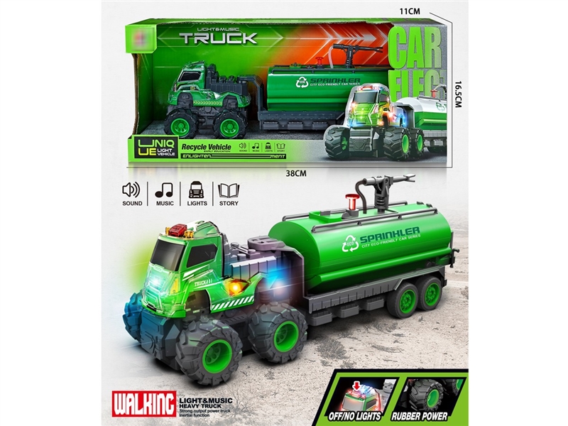 FRICTION DIE-CAST TRUCK W/LIGHT & MUSIC - HP1210407