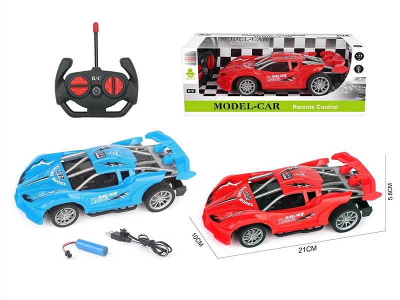 1:18 4-CHANNE R/C CAR (INCLUDED BATTERY) RED/BLUE - HP1210655