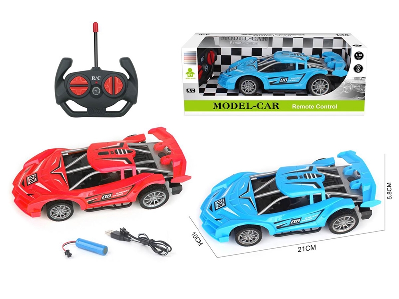 1:18 4-CHANNE R/C CAR (INCLUDED BATTERY) RED/BLUE - HP1210657
