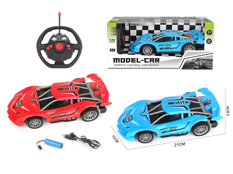 1:18 4-CHANNE R/C CAR (INCLUDED BATTERY) RED/BLUE - HP1210661