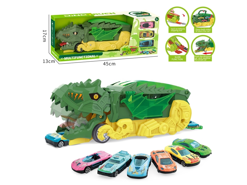 DINOSAUR TRUCK W/FREE WAY DIE-CAST CAR 3PCS - HP1211533