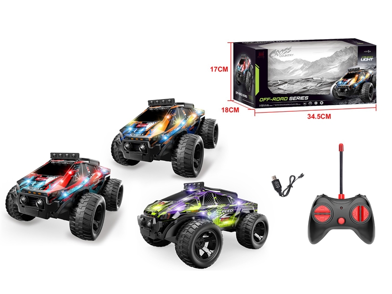 4-CHANNE R/C CAR W/ LIGHT,3COLOURS - HP1212015