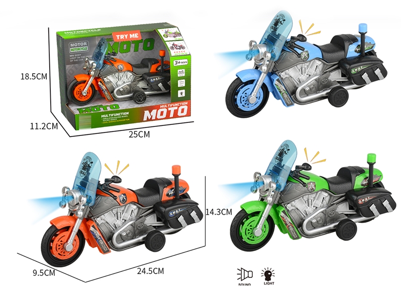 FRICTION POLICE MOTORCYCLE W/LIGHT & SOUND,3COLOURS - HP1212346