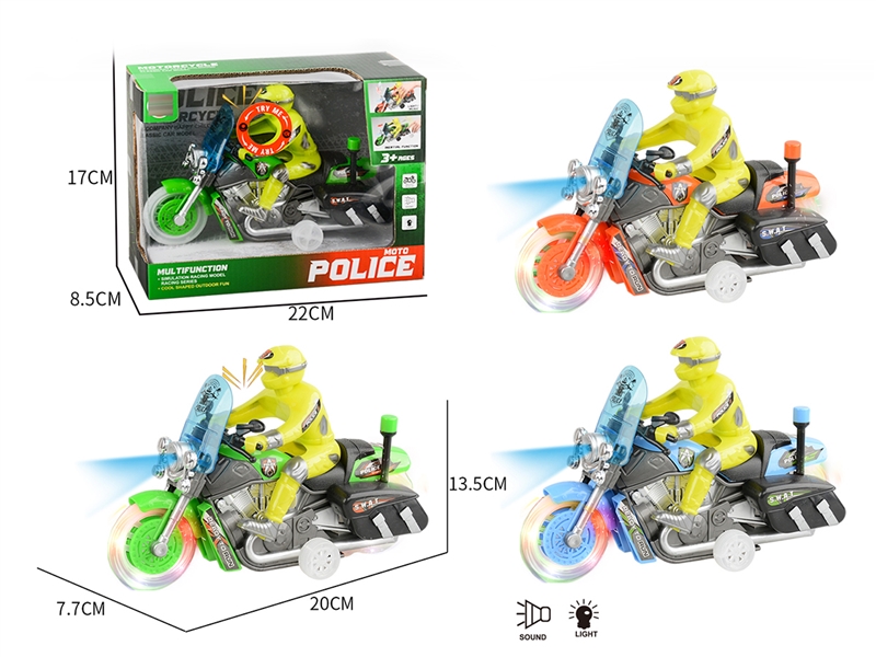 FRICTION POLICE MOTORCYCLE W/LIGHT & SOUND,3COLOURS - HP1212347