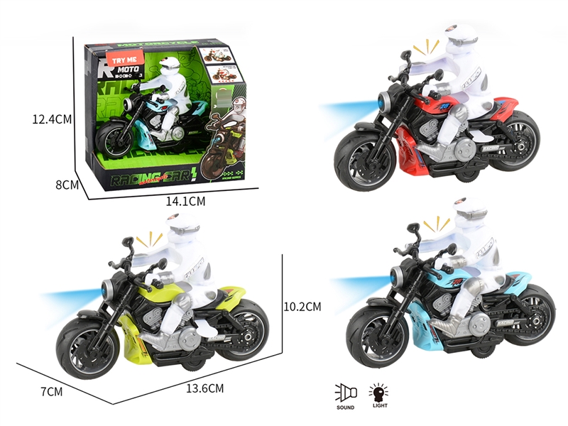 PULL BACK MOTORCYCLE W/LIGHT & SOUND,3COLOURS - HP1212349